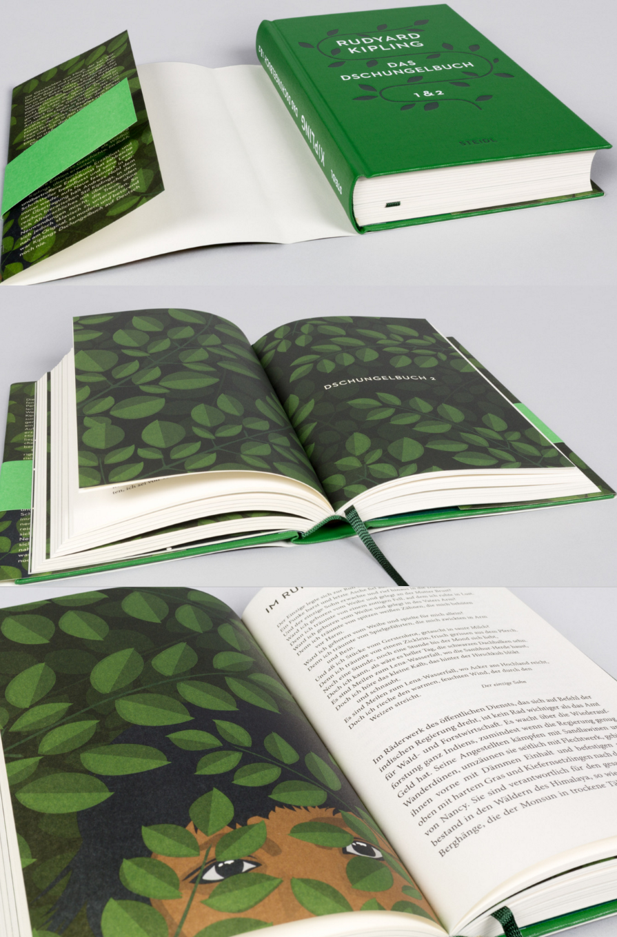 Edel ausgestattet: Das Dschungelbuch als gebundene Ausgabe mit Illustrationen und Lesebändchen.